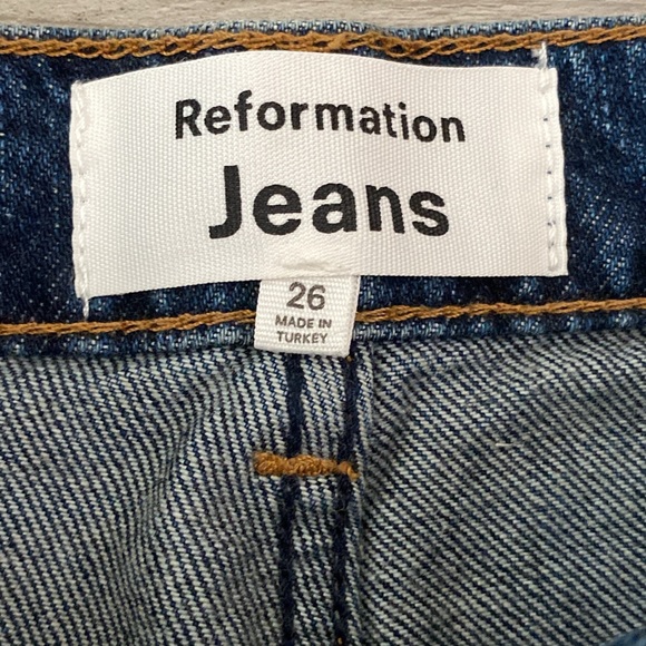 Reformation Wilder High Rise Wide Leg Jeans Womens 26 Donner Wash Blue Cotton - Picture 4 of 14